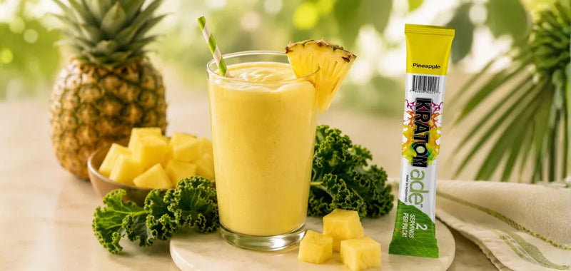 How To Make A Kale Pineapple Smoothie With Kratom Drink Mix