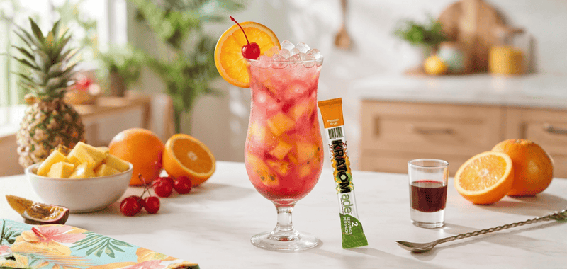 Hurricane Mocktail With Kratom Drink Mix: A Pink Tropical Storm In A Glass