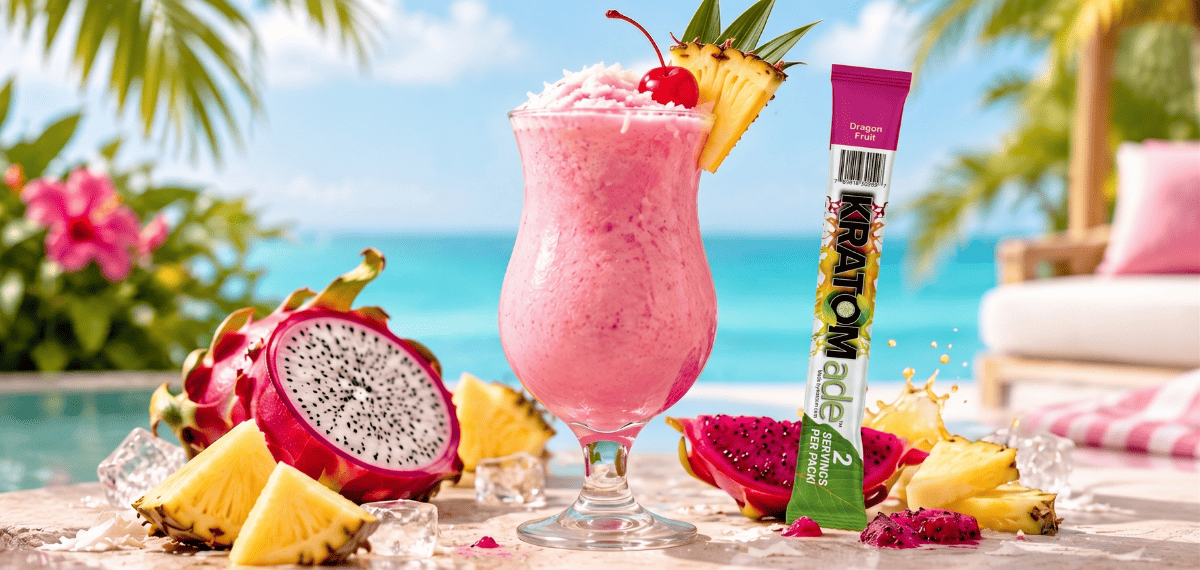Pink Colada Mocktail With Kratom Drink Mix: A Fun Pink Party Favorite