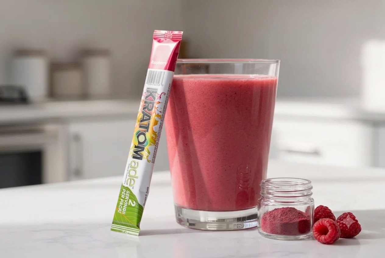 Quick Raspberry Smoothie with Kratom Drink Mix: 3-Ingredient Recipe