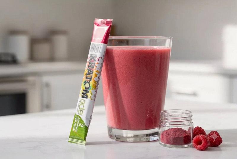 Quick Raspberry Smoothie with Kratom Drink Mix: 3-Ingredient Recipe