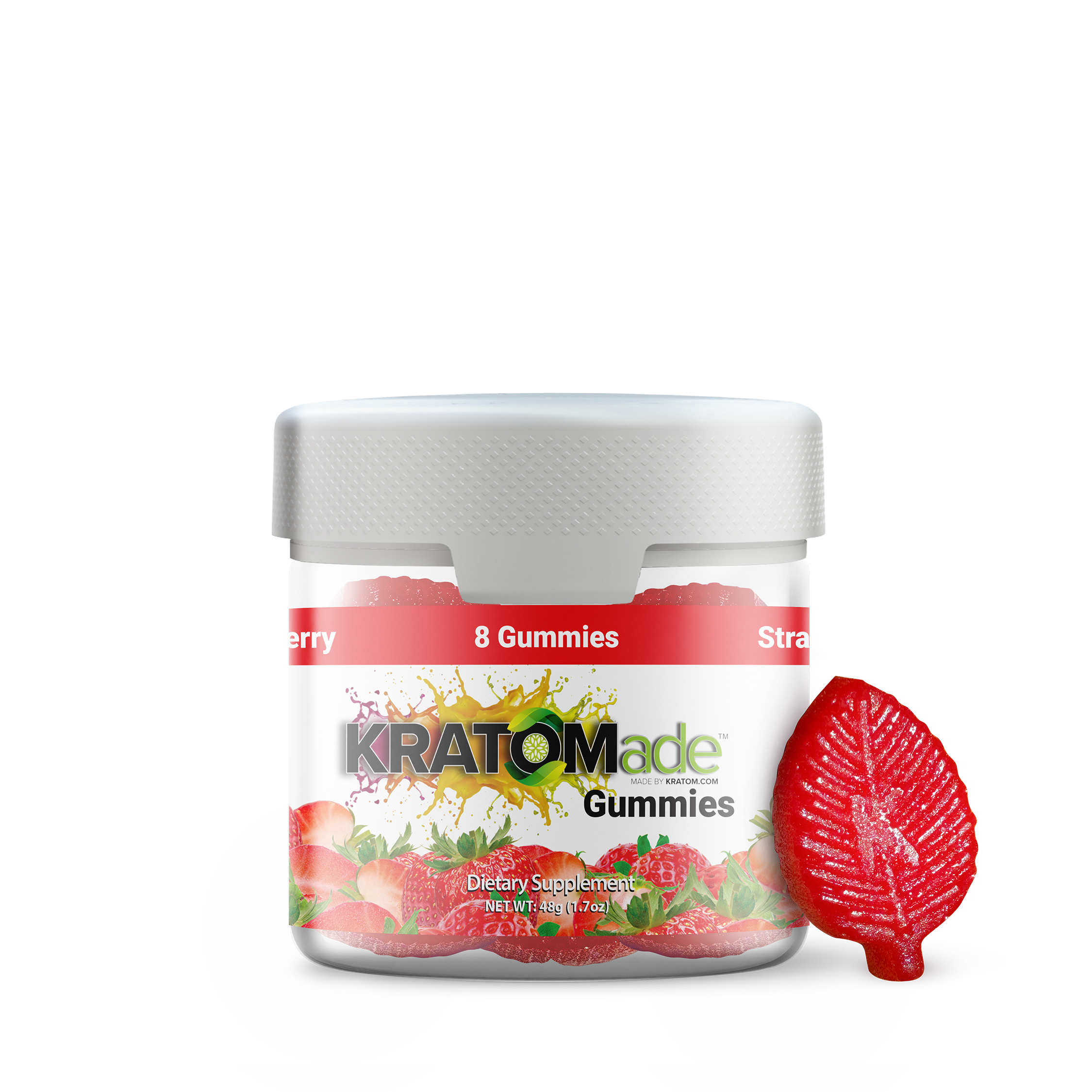 KRATOMade™ Strawberry Gummies 8ct 25mg of MIT