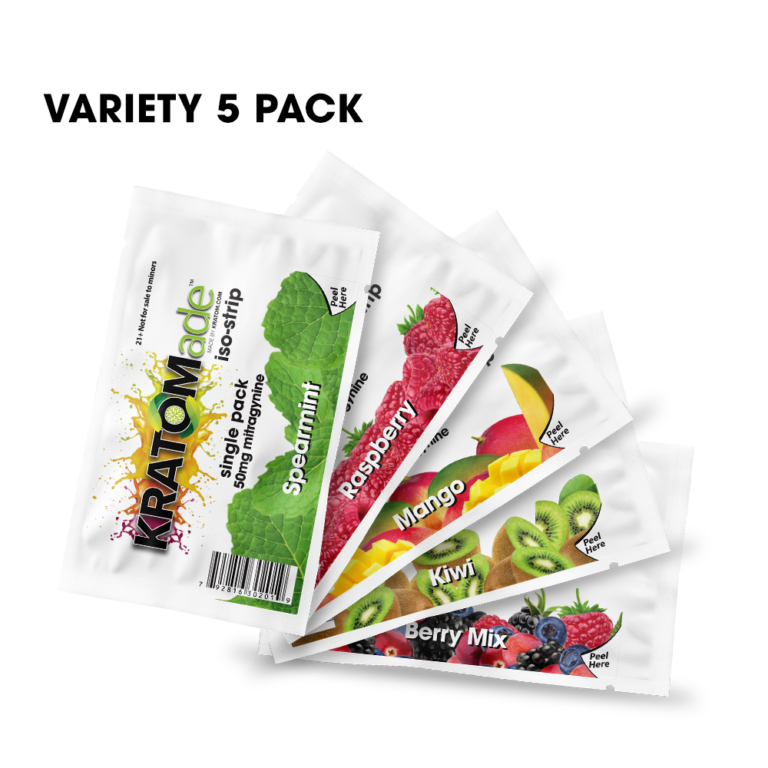 KRATOMade™ Variety 5 Pack iso-strip with 50mg Mitragynine Kratom Extract