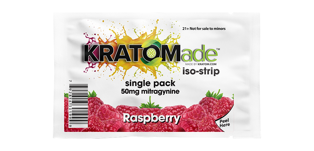 Kratomade Raspberry iso-strip 50mg mitragynine