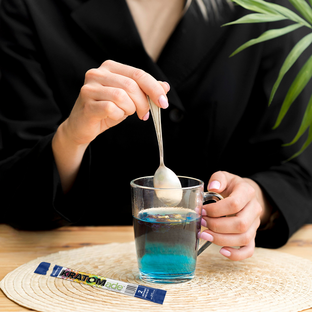Mixing Blueberry Drink Mix
