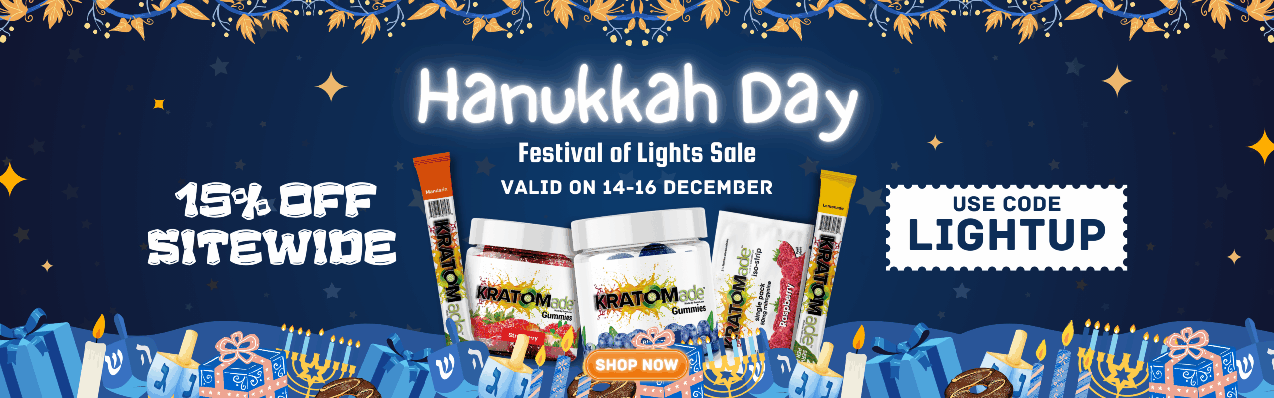 Hanukkah Day - Kratomade Banner
